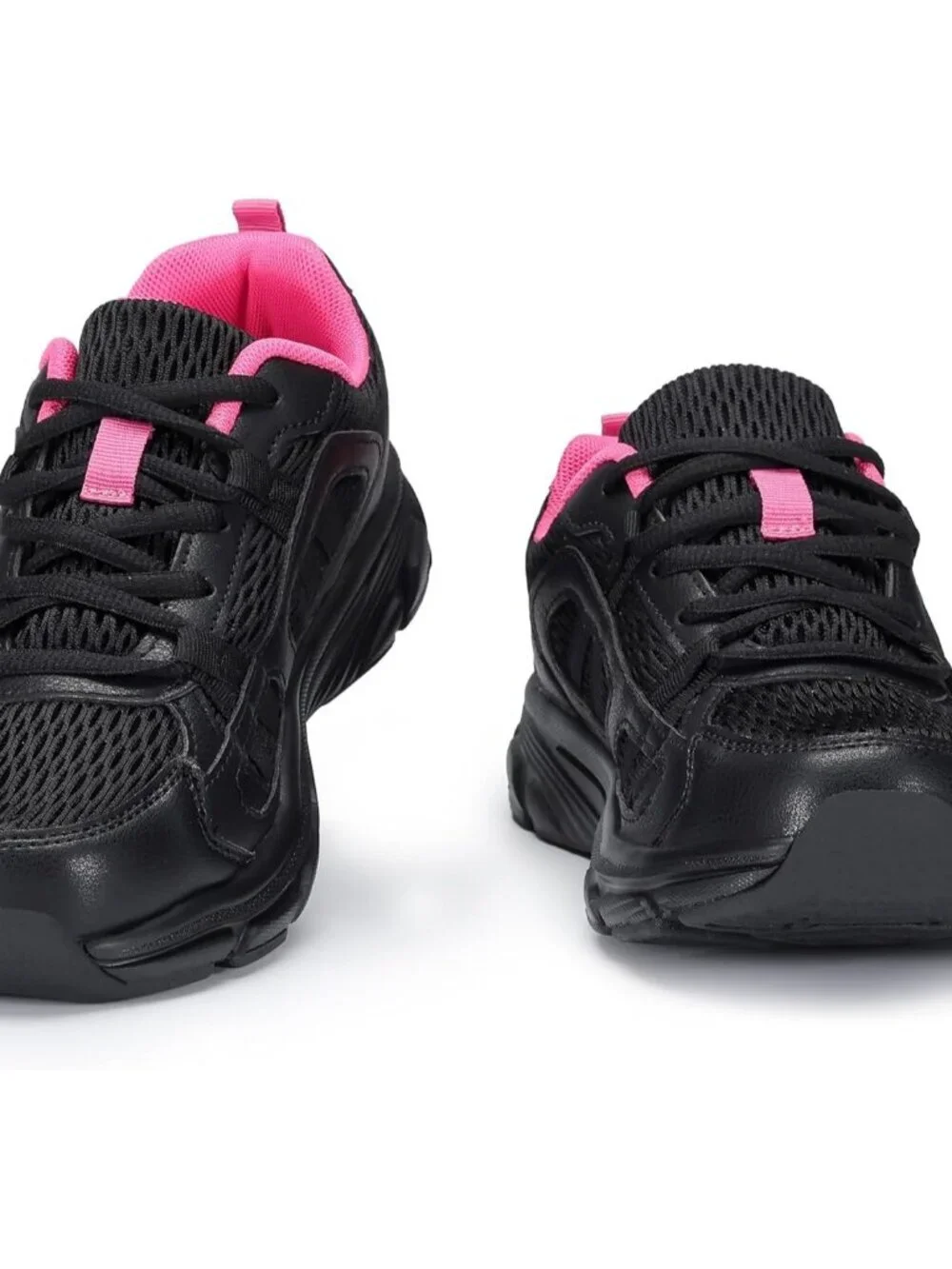 Women's Black Rose Red Walking Shoes Comfortable Running Casual Tennis Sneakers